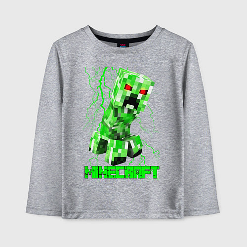 Детский лонгслив MINECRAFT CREEPER / Меланж – фото 1
