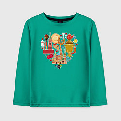Лонгслив хлопковый детский LOVE RUSSIA, цвет: зеленый