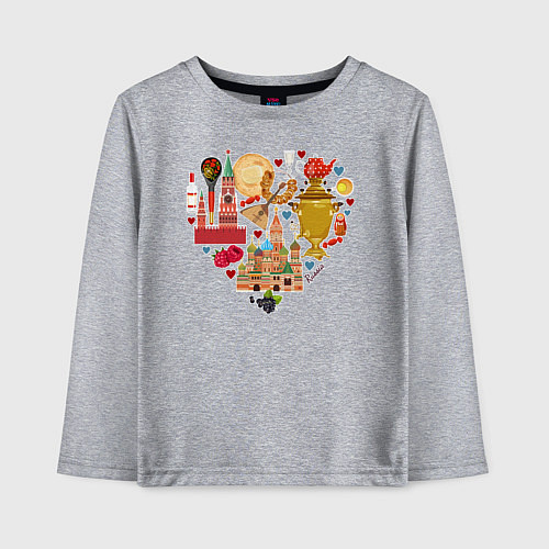 Детский лонгслив LOVE RUSSIA / Меланж – фото 1