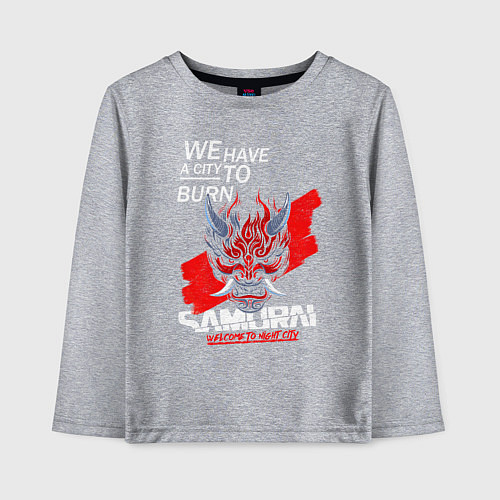 Детский лонгслив WELCOME TO NIGHT CITY / Меланж – фото 1