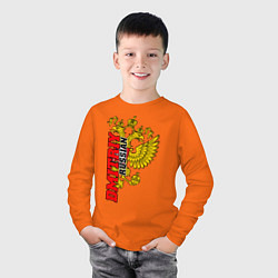 Лонгслив хлопковый детский Дмитрий, цвет: оранжевый — фото 2