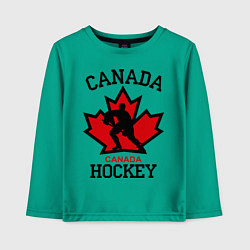 Лонгслив хлопковый детский Canada Hockey, цвет: зеленый