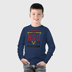 Лонгслив хлопковый детский NSU, цвет: тёмно-синий — фото 2