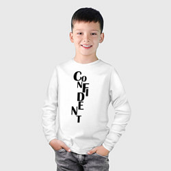 Лонгслив хлопковый детский Confident, цвет: белый — фото 2