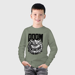 Лонгслив хлопковый детский КАКОДЕМОН DOOM Z, цвет: авокадо — фото 2