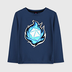 Лонгслив хлопковый детский DnD, Doungeon and Dragons, d20, цвет: тёмно-синий