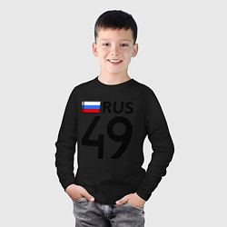 Лонгслив хлопковый детский RUS 49, цвет: черный — фото 2