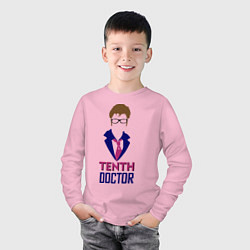 Лонгслив хлопковый детский Tenth Doctor, цвет: светло-розовый — фото 2