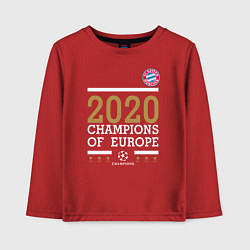 Лонгслив хлопковый детский FC Bayern Munchen Champions of Europe 2020, цвет: красный
