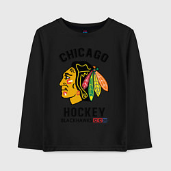 Лонгслив хлопковый детский CHICAGO BLACKHAWKS NHL, цвет: черный