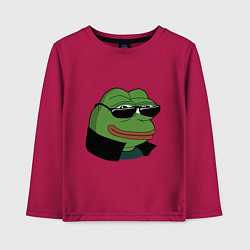 Лонгслив хлопковый детский Pepe в очках EZ, цвет: маджента