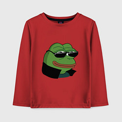 Лонгслив хлопковый детский Pepe в очках EZ, цвет: красный