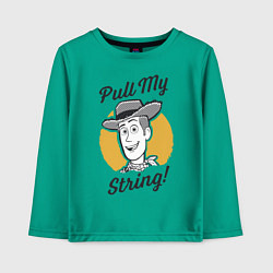 Лонгслив хлопковый детский Pull My String!, цвет: зеленый