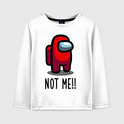 Лонгслив хлопковый детский Among Us, Not Me!, цвет: белый