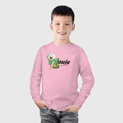 Лонгслив хлопковый детский Louie, цвет: светло-розовый — фото 2