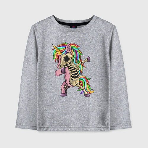Детский лонгслив Единорог зомби / Меланж – фото 1