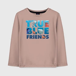 Лонгслив хлопковый детский True Blue Friends, цвет: пыльно-розовый