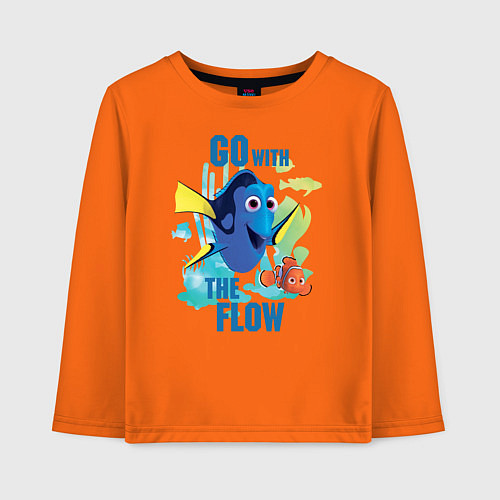 Детский лонгслив Go With The Flow / Оранжевый – фото 1
