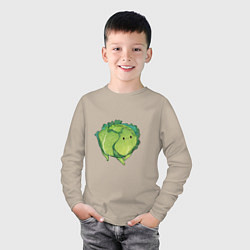 Лонгслив хлопковый детский Симпатичная капуста, цвет: миндальный — фото 2