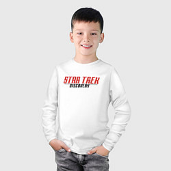 Лонгслив хлопковый детский Star Trek Discovery Logo Z, цвет: белый — фото 2