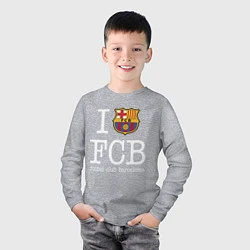 Лонгслив хлопковый детский Barcelona FC, цвет: меланж — фото 2