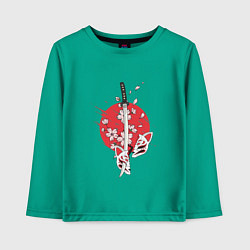 Детский лонгслив Катана на фоне сакуры Z