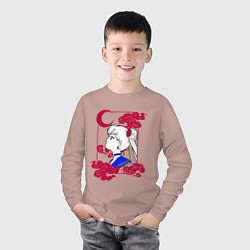 Лонгслив хлопковый детский Сейлор Мун, цвет: пыльно-розовый — фото 2