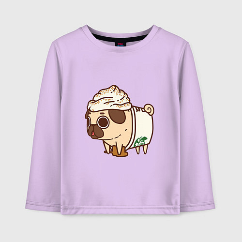 Детский лонгслив Сладкий мопс / Лаванда – фото 1