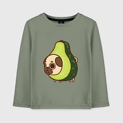Детский лонгслив Мопс-авокадо