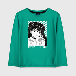 Лонгслив хлопковый детский Аска ева 02, цвет: зеленый