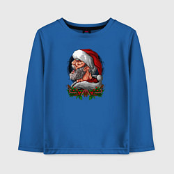 Лонгслив хлопковый детский Дед Мороз Крик, цвет: синий
