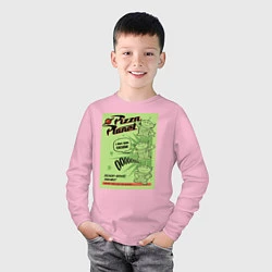 Лонгслив хлопковый детский Pizza Planet, цвет: светло-розовый — фото 2