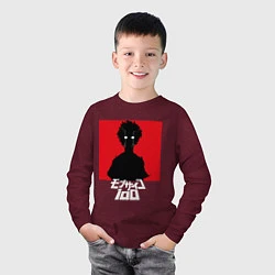 Лонгслив хлопковый детский Mob psycho 100 Z, цвет: меланж-бордовый — фото 2