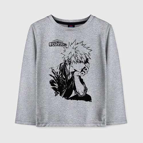 Детский лонгслив Моя геройская академия / Меланж – фото 1
