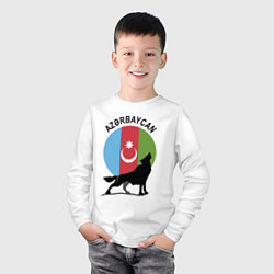 Лонгслив хлопковый детский Азербайджан, цвет: белый — фото 2
