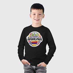 Лонгслив хлопковый детский Армения, цвет: черный — фото 2