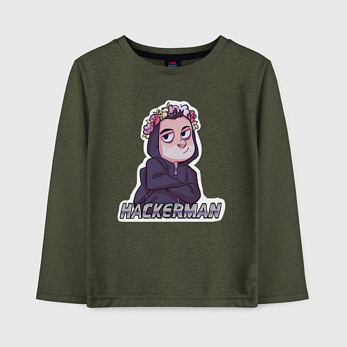 Детский лонгслив Mr Robot / Меланж-хаки – фото 1