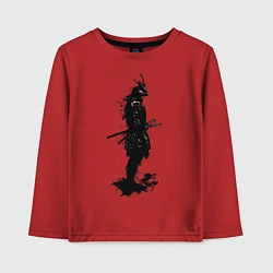 Лонгслив хлопковый детский Теневой самурай, цвет: красный