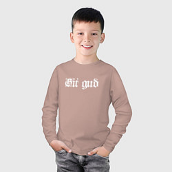 Лонгслив хлопковый детский Git gud, цвет: пыльно-розовый — фото 2
