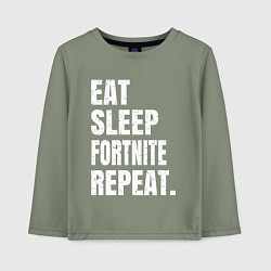 Детский лонгслив EAT SLEEP FORTNITE REPEAT