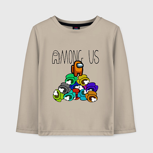 Детский лонгслив Among Us Z / Миндальный – фото 1