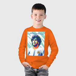 Лонгслив хлопковый детский Марадона золотой мальчик, цвет: оранжевый — фото 2