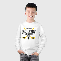 Лонгслив хлопковый детский Бостон Брюинз, цвет: белый — фото 2