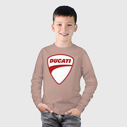 Лонгслив хлопковый детский Ducati Logo Дукати Лого Z, цвет: пыльно-розовый — фото 2