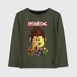 Лонгслив хлопковый детский ROBLOX, цвет: меланж-хаки