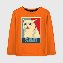 Лонгслив хлопковый детский Sad Cat, цвет: оранжевый
