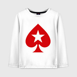 Лонгслив хлопковый детский Покер Пики Poker Stars, цвет: белый
