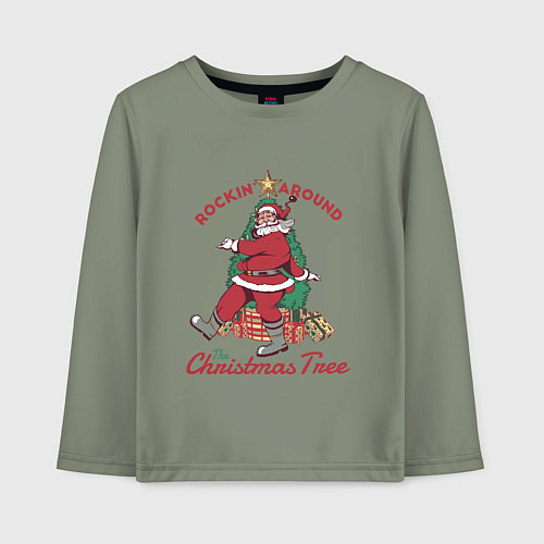 Детский лонгслив Rockin Santa / Авокадо – фото 1