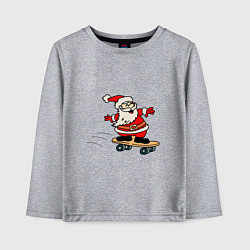 Детский лонгслив Санта на скейтборде