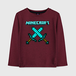 Лонгслив хлопковый детский Minecraft, цвет: меланж-бордовый